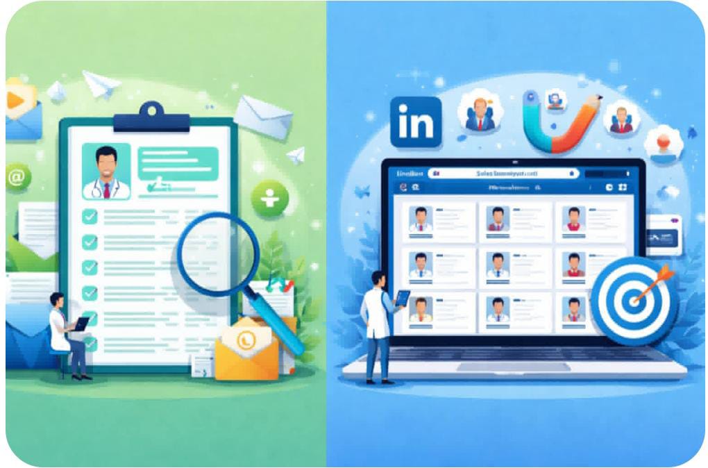Physician Email List vs. LinkedIn Sales Navigator: Which is Better for Your Campaign Goal?